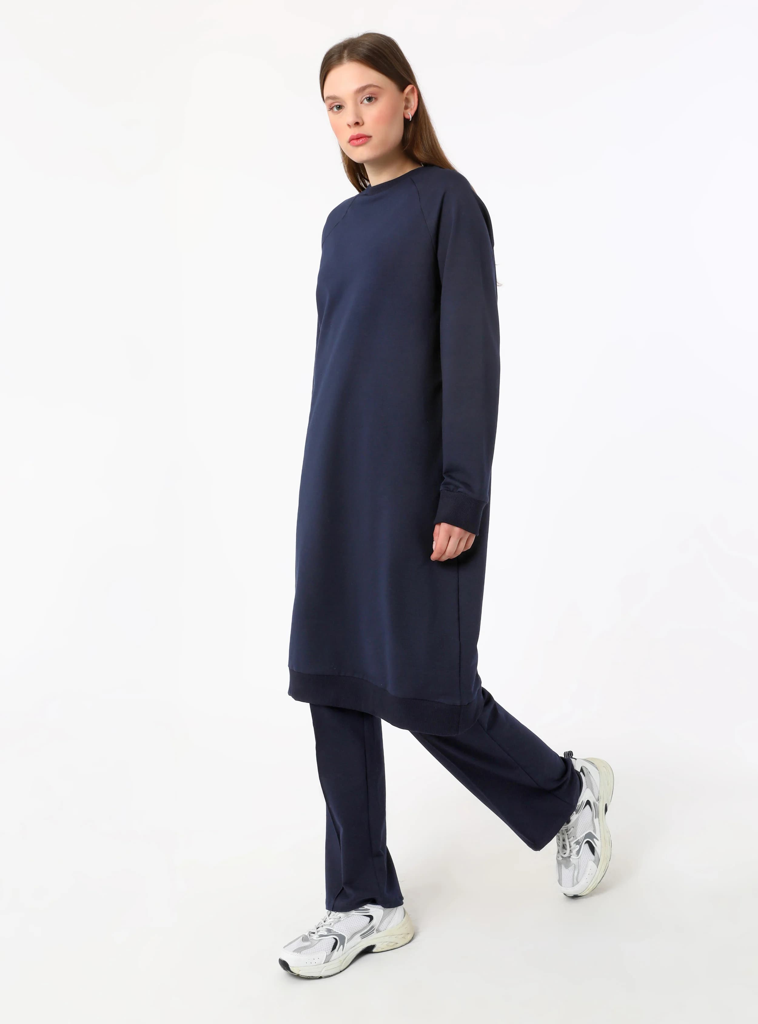 Navy Blue - Crew neck - Suit